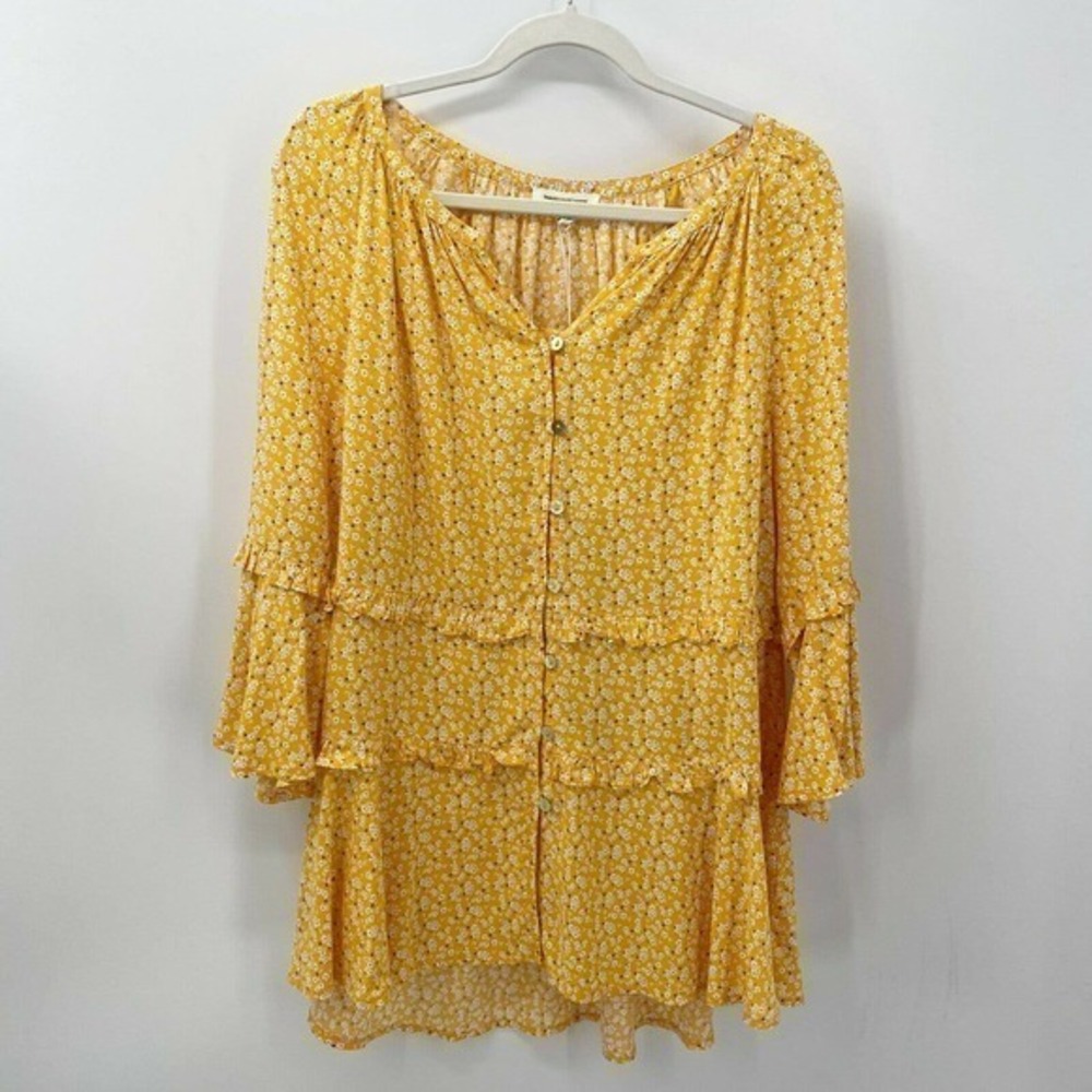 Beach Lunch Lounge Suella Itsy Ditsy Tiered Micro Floral Top Tunic Dress Size S
